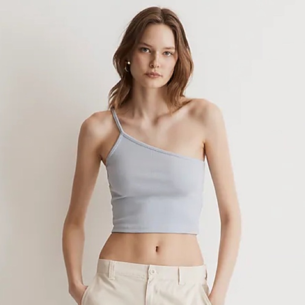 NWOT Madewell One-Shoulder Crop Tank very light violet